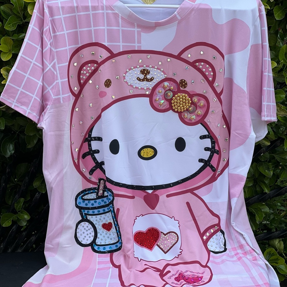 ❤️Hello Kitty Pink and White Blouse